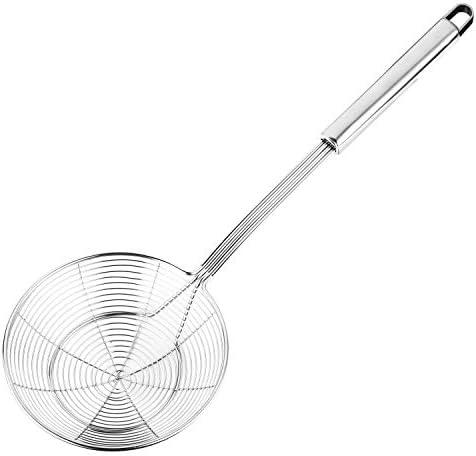 Amazon.com: Hiware Solid Stainless Steel Spider Strainer Skimmer Ladle, Kitchen Utensils Wire Strainer Pasta Spoon, 7 Inch: Home & Kitchen