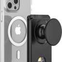 AUROX for MagSafe Wallet Stand, Magnetic Wallet Stand, for Magsafe Phone Grip Card Holder, Magnetic Card Wallet Holder with Collapsible Phone Grip, for iPhone 16 15 14 13 12 Series, Fit 3 Cards, Black