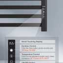LANMEL Towel Warmers for Bathroom, Wall Mounted Heated Towel Dryer Rack, 11.4" 4 Bars Black – IPX6, Touch Display, 24hr Timer & Temp Control