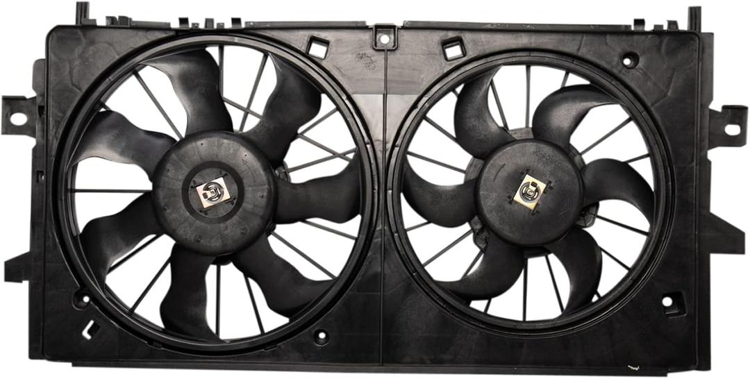 TRQ Radiator Dual Cooling Fan Assembly Compatible with 06-11 Chevrolet Impala V6 3.9L with Police Package 06-09 Impala SS 12-13 Impala 14-16 Impala Limited 05-08 Pontiac Grand Prix GXP 08-09 Lacrosse