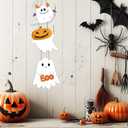 2 x Halloween Door Decorations Halloween Wreath Cute Ghost Decor Boo Sign Wooden Front Door Hanger Ghost Hanging Sign Wreath for Wall Indoor Home Decor