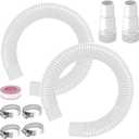 1.25 Pool Sand Filter Pump Hose with Adapter 1-1/4 Diameter Pool Sand Pump Filter Hoses for Replacement Above Ground Pools Compatible with Intex Coleman Saltwater Systems (2 PACK White)