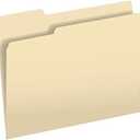 The File King 1/3 Cut File Folders Letter Size - 100 Pack | Manilla Folders 8.5 x 11 | Assorted 3 Tabs | Heavy Duty 11-Point Fiber | Made in USA | Undercut Front Style | Easy Labeling & Organization