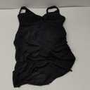 Blooming Jelly Women One Piece Swim Dress Tummy Control Swimsuits Slimming Mesh Sheer Sarong Wraps Bathing Suit (Large, Black)