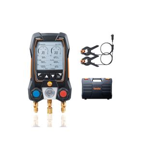 testo 550s AC Manifold Gauge Set  Manifold Gauges Hvac and Refrigeration  Incl. 2 Wired Temperature Clamp Probes  AC Recharge Kit with superheat, subcooling and Bluetooth