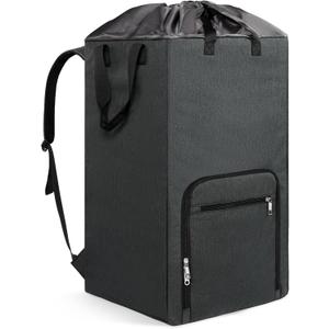 Bukere Laundry Backpack for College Students Dorm Essentials, Extra Large 90L Hanging Bag with Adjustable Shoulder Straps, Portable Laundry Tote for Apartment, Laundromat, Travel (Midnight Grey)