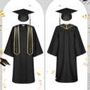 Tigeen Adult Graduation Gown and Cap Set, 63, Black