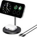 Anker MagSafe Compatible MagGo Charger Stand, iPhone 17 Wireless Charger, 2-in-1 Charging Station, Qi2 Certified 15W Fast Charging, for iPhone 17/16/15/14/13/12, AirPods Pro (Black, No Adapter)