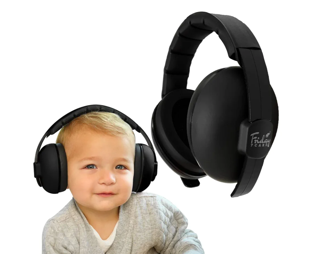 Baby Headphones - Baby Ear Protection, Noise Cancelling Headphones with Adjustable Headband for Ages 0-24 Months, Black