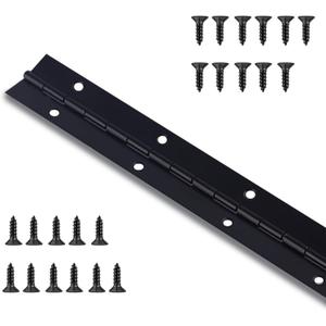 Heavy Duty Piano Hinge 36 Inch x 1.2 Inch Stainless Steel Black Continuous Hinge for Cabinet, Door, DIY Wood Boxes, 0.047" Leaf Thickness, 1.2" Open Width