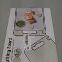 Stainless Steel Cutting Board for Kitchen, Scratch Resistant Mesh Design, Reversible 304 Stainless Steel & Wheat Straw, Non Toxic Chopping Board for Meat, Dishwasher Safe, 14.4"*9.8",1Pcs Grey (Gray)