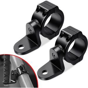 Benlari UTV Light Bar Bracket Flag Whip Light Mount, 360 Light Bar Bracket for 1.75"- 2" Roll Cage Fit for RZR 900 1000 XP Pro Turbo Maverick Commander, X3, Jeep (Aluminium Matte Black-2PCS)