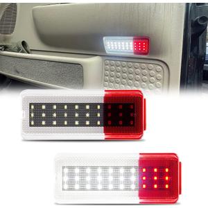 Led Courtesy Door Panel Light for Ford F250 F350 F450 F550 Super Duty Accessories 1999-2007, for Ford Excursion Led Courtesy Door Reflector Lights 2000-2005,White & Red, F81z2523820AA