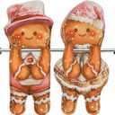 Funny Gingerbread Hand Towels Set of 2 Cute Gingerbread Man Women Kitchen Towels House Christmas Birthday Gift for Home Kitchen Bathroom Decoration