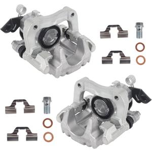 KUSATEC 19B2575 19B2574 Rear Disc Brake Caliper with Bracket fit for Audi TT Quattro 2000-2006, Volkswagen Jetta 2000-2005 2007-2009; Both Left and Right side