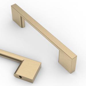 Asidrama 10 Pack 3.75 Inch(96mm) Brushed Brass Kitchen Cabinet Handles, Cabinet Pulls Kitchen Cabinet Hardware for Cupboard Drawer Pulls