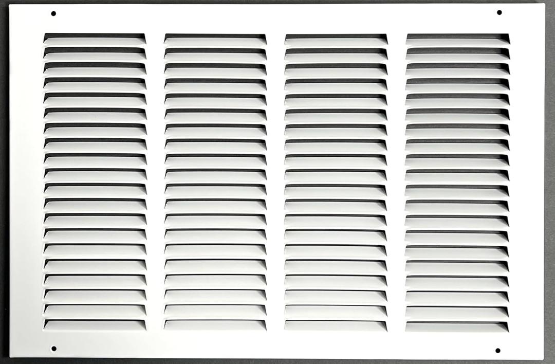 Fits 16x10 Duct Opening Stamped Steel Return Air Grille Vent Cover Grille for Sidewall and Ceiling in White Surface Dimensions: 17.75"W X 11.75"H (16" W x 10" H Duct Opening)