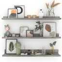 Giftgarden 36 Inch Grey Floating Shelves for Wall Mount, Gray Wood Wall Shelf Ledge for Bathroom Bedroom Living Room Kitchen Storage, Set of 3 Different Sizes