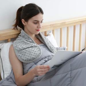 MAXTID Weighted Shoulder Wrap 2 lbs Weighted Relief Wrap for Shoulder, Neck with Glass Beads - Grey Weighted Body Neck Pillows for Adults Kids (Gray)
