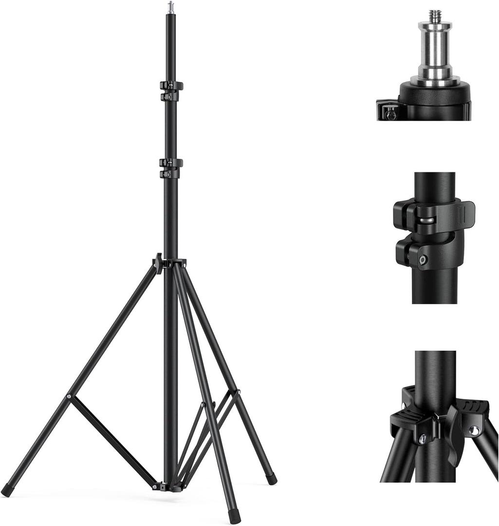 SMALLRIG Photography Light Stand 110"/9.2ft/280cm, Air-Cushioned Aluminum Photo Video Tripod Stand with 1/4" Screw for Softbox, Studio Light, Reflector and Ring Light, Max Load 8kg, RA-S280