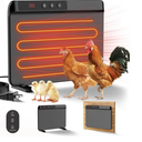 Chicken Coop Heater 200W Radiant Flat Panel Remote Control Digital Temp Black