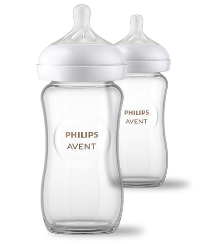 Philips Avent Natural Glass Baby Bottles, 8oz, 2-Pack, SCY913/02