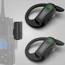 SAMCOM BTEAR02B Wireless Radio Earpiece with 2 Pin Standard K Head Dongle, 2025 Upgrade Wireless Headset with Mic for FPCN10A/FPCN30A Hands-Free Walkie Talkie (Radios Not Included)