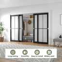 EaseLife 10FT/120in Bypass Double Sliding Pocket Door Hardware Kit,Commercial Grade,Aluminum,Bypassing Wardrobe Closet Door Track for 4 Door System,Slide Smoothly Quietly,Easy Install,No Doors