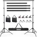 Photo Backdrop Stand Kit, 9x10ft Adjustable Background Stand Support Kit with Carry Bag & Sandbag for Photography, Parties, Wedding, Events Decoration
