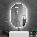Oval LED Bathroom Mirror, 26"x 42" Frameless LED Mirror with Front Light and Backlit, Anti-Fog, Dimmable Modern Wall Mounted Lighted Mirror, Pill-Shaped Smart Mirror Bathroom