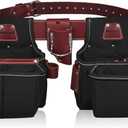 Nylon and Leather Tool Belt | Nylon Tool Pouch | Carpenter | Construction | Framers | Electrician Tool Belts | Drywall Tool Bags (BLACK)