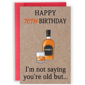 2 x Cool 70th Birthday Gifts for Men Women, Funny 70th Birthday Cards for Him Husband, Unique 70 Year Old Birthday Decorationsfor Mom Dad