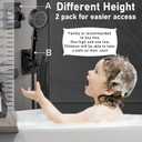 Self Adhesive Shower Head Holder Wall Mount,Adjustable Handheld Shower Head Holder,NO Drilling Wall Shower Wand Holder for rv Shower Kids Shower Bathroom Shower (Black-1pcs)