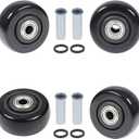 4Pcs 3 Inch Push Cart Wheels PU Caster Wheel Transport Rolling Wheels, Cargo Elevator Front Wheels, Replacement Wheels for Platform Trucks, Snow Blower, Grill 3" x 1.25" Wheels 3/8" axle
