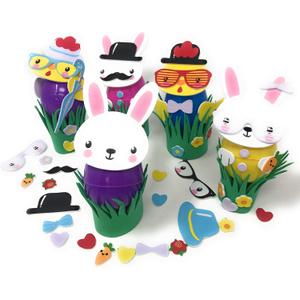 Funiverse Easter Egg Decorating Kit Bulk 18 Sets - Mess Free Foam Stickers for Kids, Over 700 Pieces Self-Adhesive Craft Pieces (Eggs Not Included)