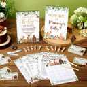 Funnymoom 426 Pcs Woodland Baby Shower Games Set-8 Games, Includes Baby Shower Bingo, Price is Right, Guess Who, Word Scramble, Prediction and Advice, How Big is Mommy's Belly, Don't Say the Words