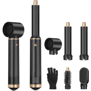5 in 1 Hair Styler Curler & Air Dryer Brush, Low-Speed Negative Ionic Air Styler Drying, Multi Hair Styler, Professional Blow Dryer Brush for Curling Volumizing Straightening Styling