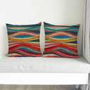 Colorful Pillow Covers Set of 2, Mid Century Modern Decor Throw Pillows 20x20, Boho Pillowcases for Living Room & Bedroom