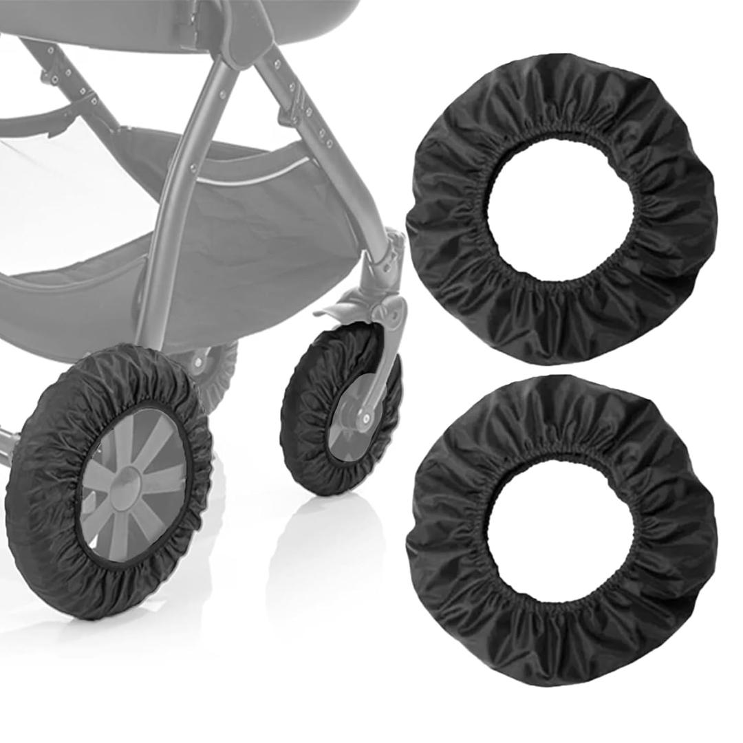 Baby Stroller Wheel Cover - Noise Reducing & Anti-Scratch Cart Wheel Tire Protectors Accessories, 2 Pcs (S)