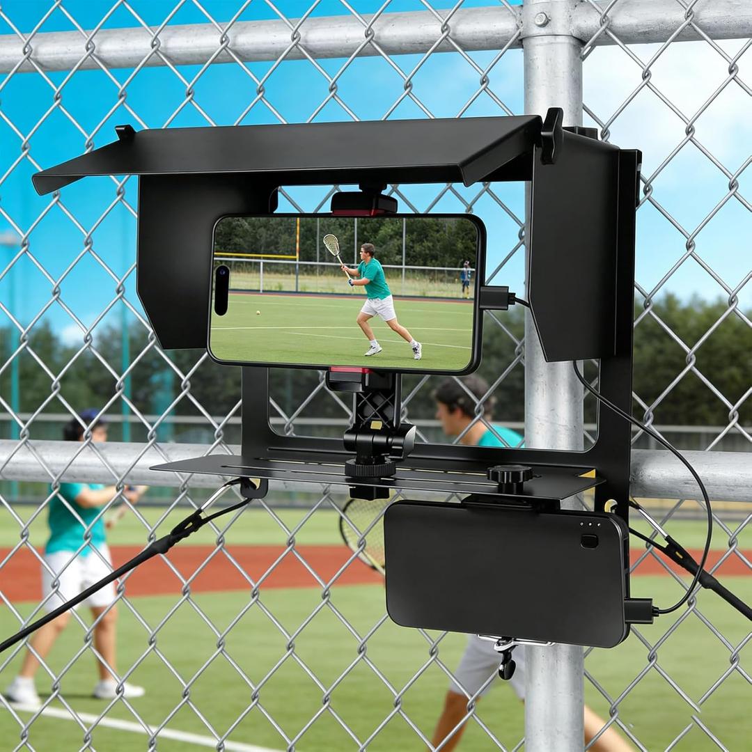 Game Changer Mounting Kit,Camera Fence Clip Holder Mounting Kit For Game Changer With Iphone, Insta 360 And Other Action Cameras, For Recording Baseball, Tennis, Sports Games(Black Version-L)