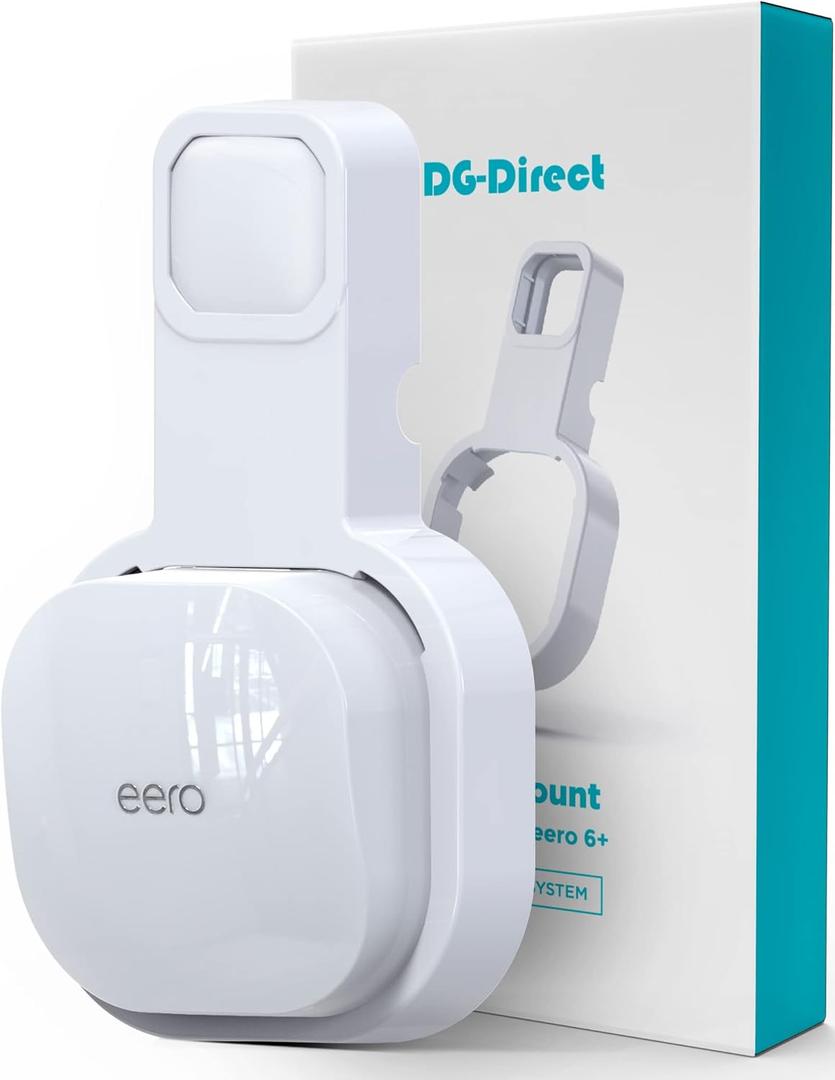DG-Direct Wall Mount Holder for eero 6 and eero 6+ Router Mesh Wi-Fi System, No Messy Wires, The Outlet Wall Mount Holder for eero 6 Plus, Stand Bracket for eero 6 Extender Space Saving 1 Pcs
