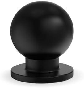 homdiy 5 Pack Black Cabinet Knobs, Kitchen Drawer Handles Round Ball Matte Hardware for Dresser, 1 Inch Single Hole Pulls