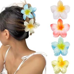 Large Claw Clips for Thick Hair - Strong Hold Nonslip Hawaiian Flower Hair Accessories, Banana Clip for Thin Hair