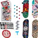 TECH DECK, Ultra DLX Fingerboard 4-Pack, Element Skateboards, Collectible and Customizable Mini Skateboards, Kids Toy for Ages 6 and up