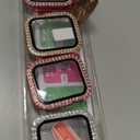 Goton 4-Pack Bling Case for Apple Watch Screen Protector 40mm Series 6/5/4, SE 3/2/1, Women Glitter Diamond Rhinestone Protector for iWatch Cover Accessories 40 mm (Silver+Gold+Rose Gold+Pink( Glass))