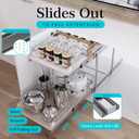 2 Tier Pull Out Cabinet Organizer 18" W X 22" D, Slide Out Drawers For Kitchen Cabinets, Pull Out Drawers For Cabinets Capacity Heavy Duty Caddy, Cabinet Pullout Shelves Wood Chrome, Pantry Storage