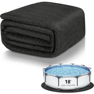 18FT Poo Pads for Above Ground Pool Round 8.4OZ/M Pool Liner Ground Pad Under Pools Puncture Protection Pool Pad Geotextile Material to Extend The Life of Your Pool Liner Pool Equipment Pad