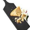 Bamodi | Extra Long Acacia Wood Cutting Board with Round Handle - Versatile Charcuterie and Cheese Board - Durable Wooden Chopping Board - Elegant Black Design for Modern Kitchens - 23.6''L x 8''W