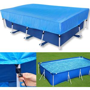 13x7 Rectangular Pool Cover for Above Ground Pool 157x83 in Rectangle PE Pool Cover Protector Draw Strings 13ft Winter Pool Cover for Cold and UV Resistant Dustproof Winter