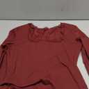 Women Square Neck Lace Long Sleeve Top Y2k Lace Trim Slim Fit Basic Blouse Casual Fall Going Out Trendy Shirts (Small, Wine Red)